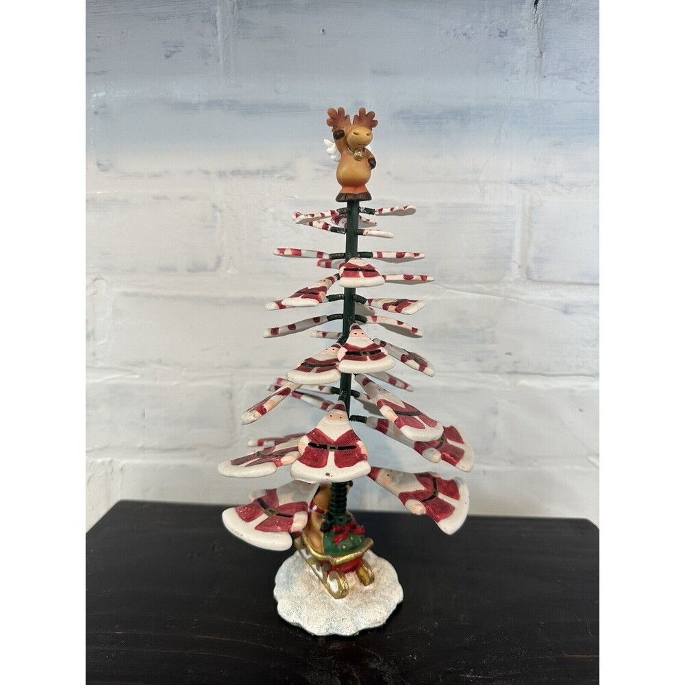Vintage Shimmy‎ Shake Santa Reindeer Sleigh Christmas Tree Wiggle Wobble Springs